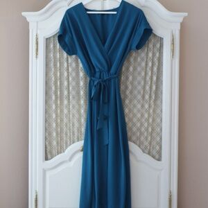 Teal Maxi Dress with Sash